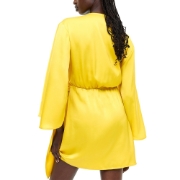 Picture of Satin Wrap Dress Yellow Bright